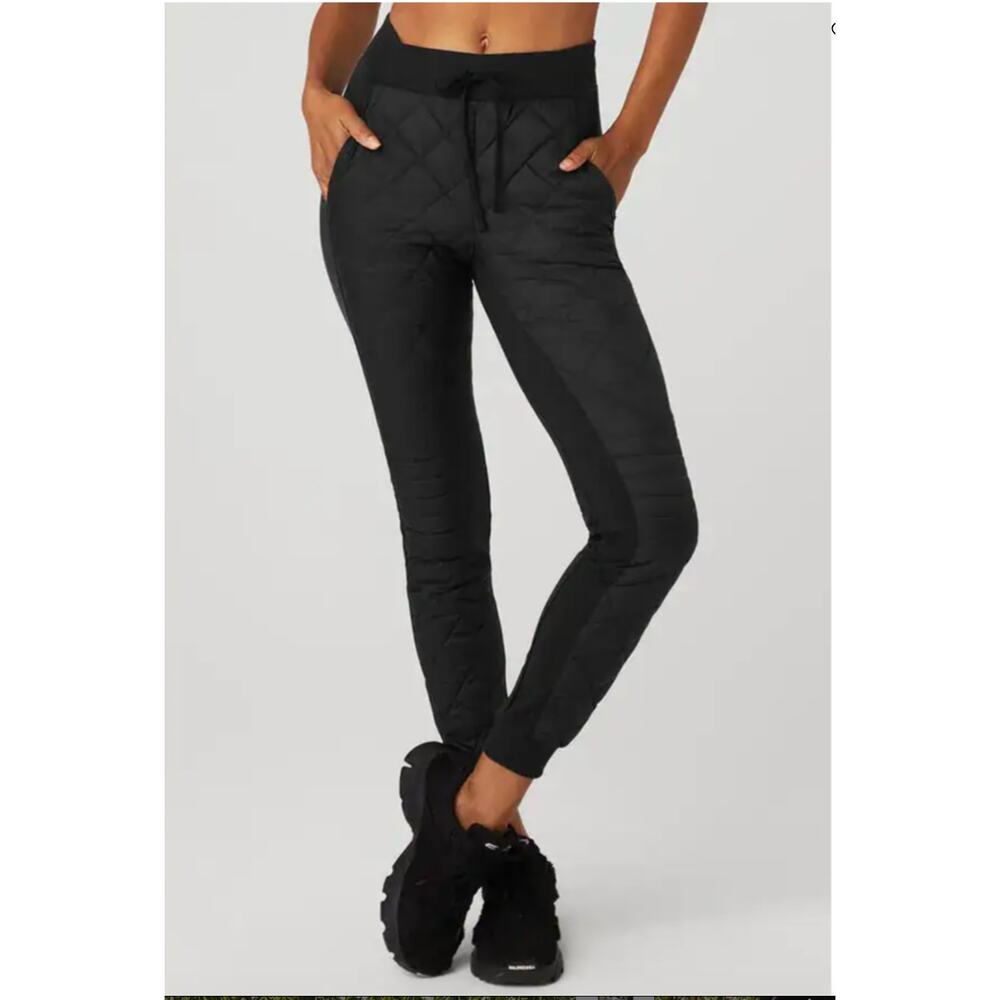 Alo Yoga Airbrush Winter Warm High Waist Moto Puffer Pants Medium